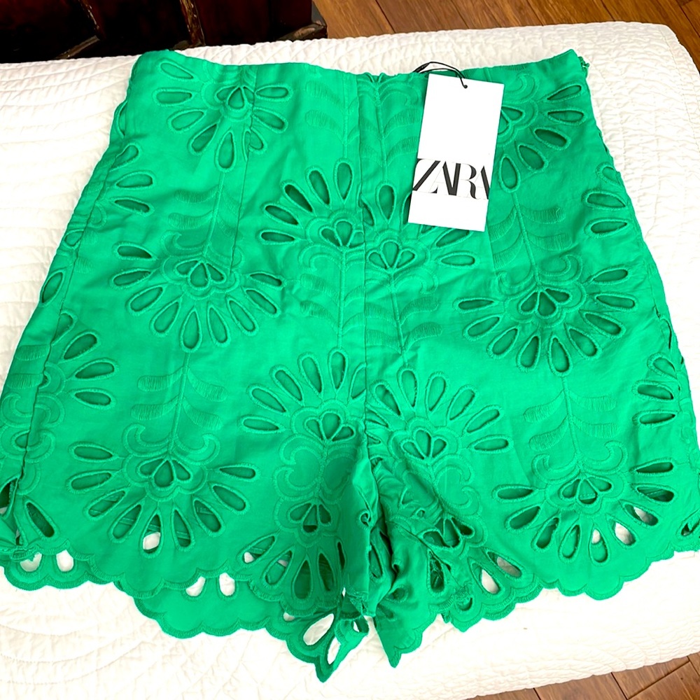 Zara green shorts